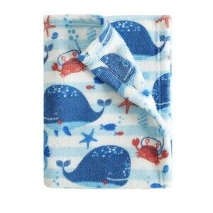 Parent's Choice Blue Whale Plush Baby Blanket Walmart Crab Seahorse New